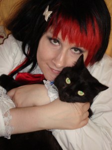 My 'Little Asp' with our moggie Eddie 2009 (c) copyright Sherri Matthews 2013