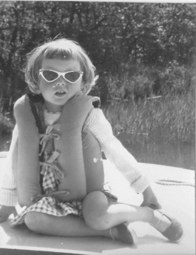 Me in white plastic sunglasses - Norfolk Broads 1960s Diva in training?   These sunglasses fell into the water shortly after this photo was taken and I was so sad to see them float away...story of my life, ha! (c) Sherri Matthews 2014