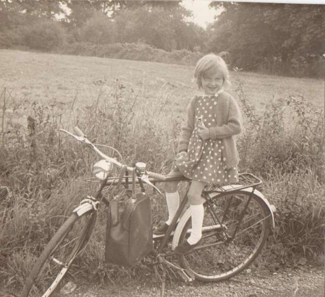 Me on a family friend's bicycle at the back of our house in Surrey. 1960's (c) Sherri Matthews 2014