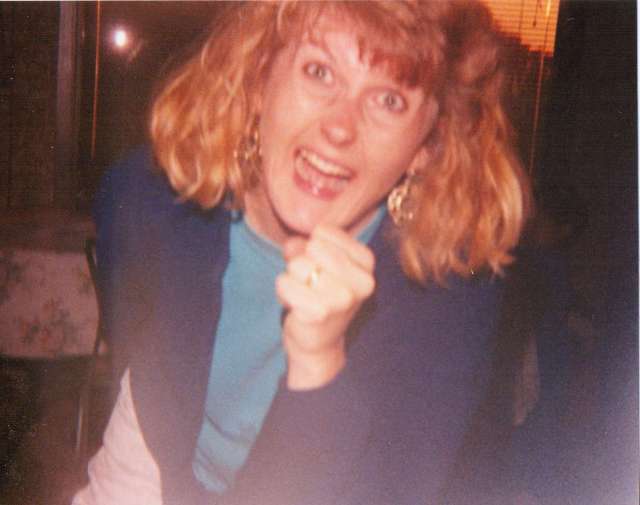 Me - 1990s California Nothing like blowing off some steam (pretending to sing into a microphone, in case you were wondering...) (c) Sherri Matthews